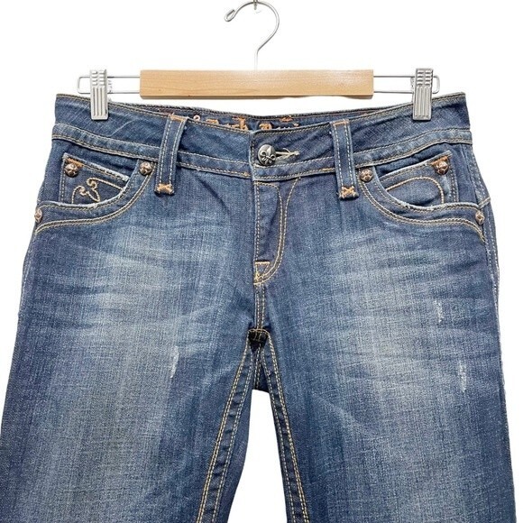 Rock Revival Jeans Chrissie Bootcut FDL Back Flap Pocket Dark Wash Denim Size 29 - Picture 4 of 14